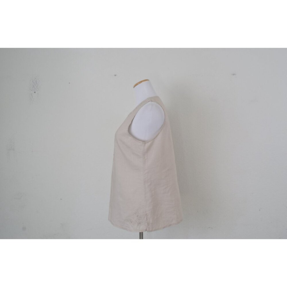 Vintage Linen/Cotton Embroidered Tunic Blouse - Picture 3 of 10